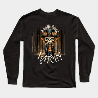 A Little Scary Witchy- Orange Long Sleeve T-Shirt
